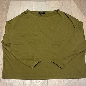 All Saints Ladies Size L Green Polyester Mix Long Sleeve Top